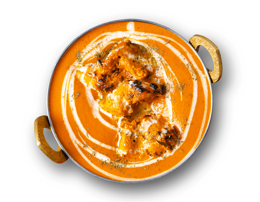 Butter chicken served in a bowl